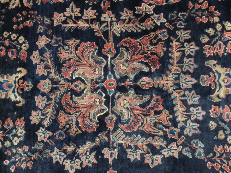 12x22 RARE OVERsize Antique Palace Sarough Sarouk Oriental Area Rug Navy Red gallery