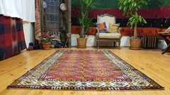 Beautiful Vintage 1960-1980’s Wool Pile Henna Dye Tribal Rug 4’3”x 7’9”