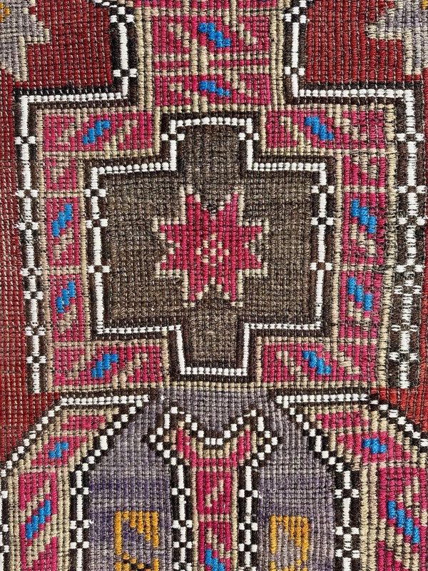 Rustic Tribal Handmade Wool Kilim Rug from Turkey - 123 cm x 68 cm gallery
