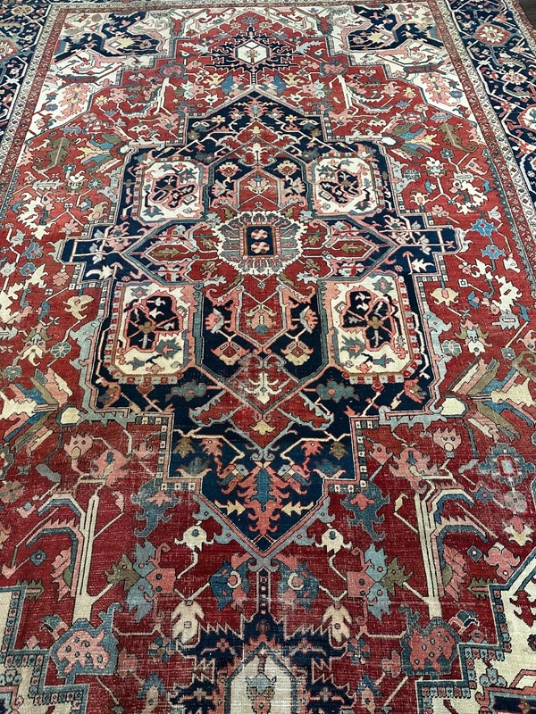 Antique 1910 Tribal Oriental Rug, Excellent Condition, Vegetable Dyes, 11x16 gallery