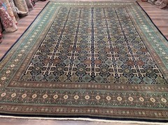Navy Blue Per’sian Ta’briz Rug 10×12, Fine 360 KPSI, Allover Pattern