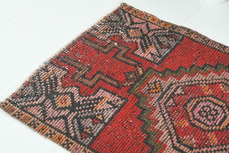 Turkish Door Mat Small Rug 2x3 Hand-Knotted Vintage Oushak Mini Rug Carpet,864 gallery