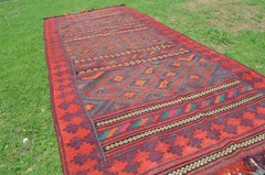 10 X 4 ft COLLECTORS’ ITEM Vintage Qalaino Natural Vegetable Dye Sumak Runner