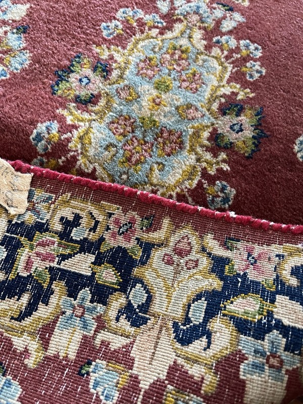 Vintage Hand Knotted malayer Wool Carpet with medallion gallery