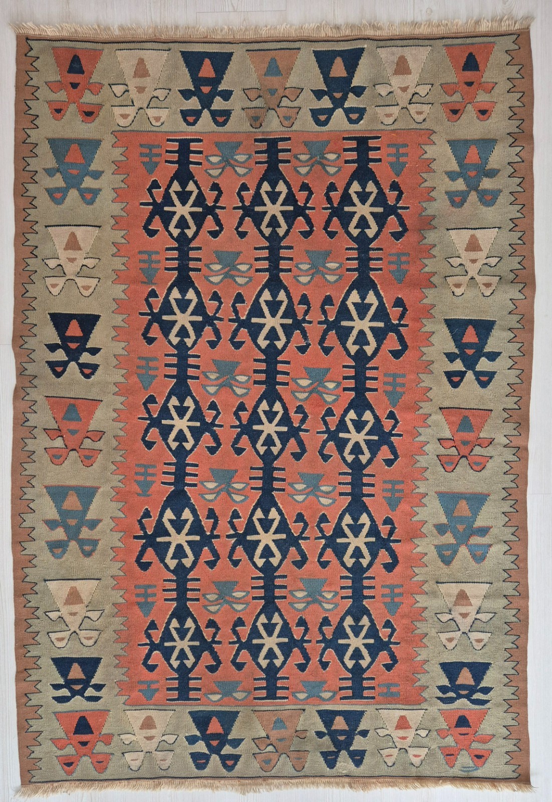 Vintage Kilim Rug, Accent Rug, Wool, Hand Woven Rug, Anatolian, 44.5''x63.4'' gallery