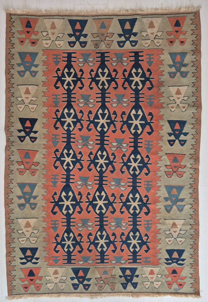 Vintage Kilim Rug, Accent Rug, Wool, Hand Woven Rug, Anatolian, 44.5''x63.4''