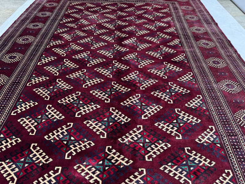 8x12 ft Afghan Hand Knotted Antique Area Rug Turkmen Tribal Geometric Carpet gallery