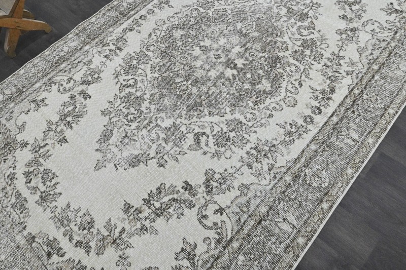 Oushak Turkish Vintage Rug 6x10 Kilim Rug Anatolian Handmade Boho Decor BEIGE gallery