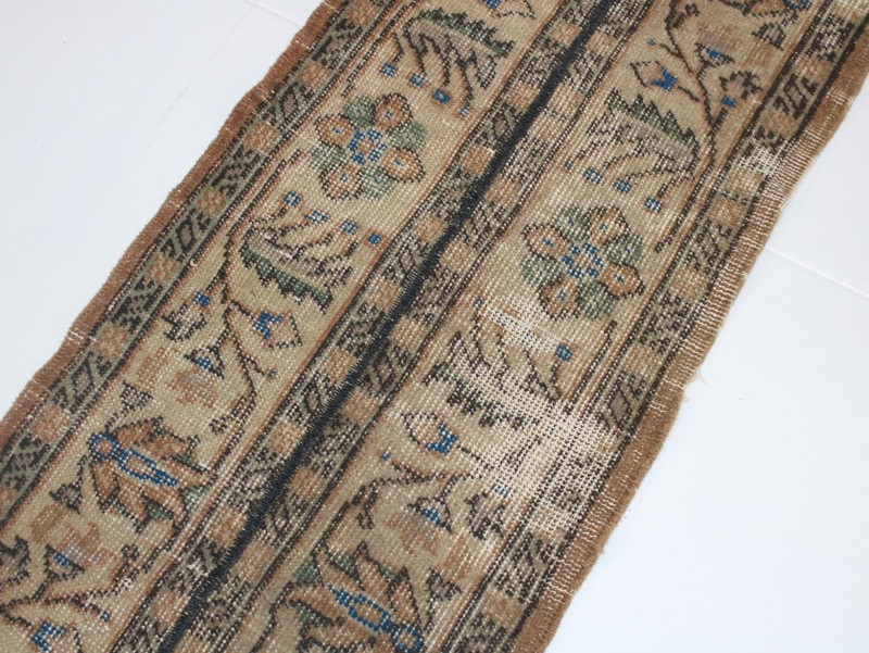 1.3 x 8.0 Feet Beige Patchwork Runner Rug – Handmade Turkish Hallway & Corridor gallery