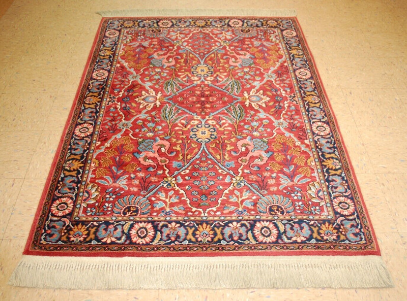 VERY RARE AUTHENTIC AMERICAN KARASTAN ISPAHAN PATTERN # 766 RUG SIZE 4'3" x 6' gallery