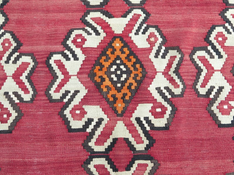 Anatolia Kilim, Vintage Rug, Floor Rug, Red Kelim, Area Rug 80"X120" Wool Carpet gallery
