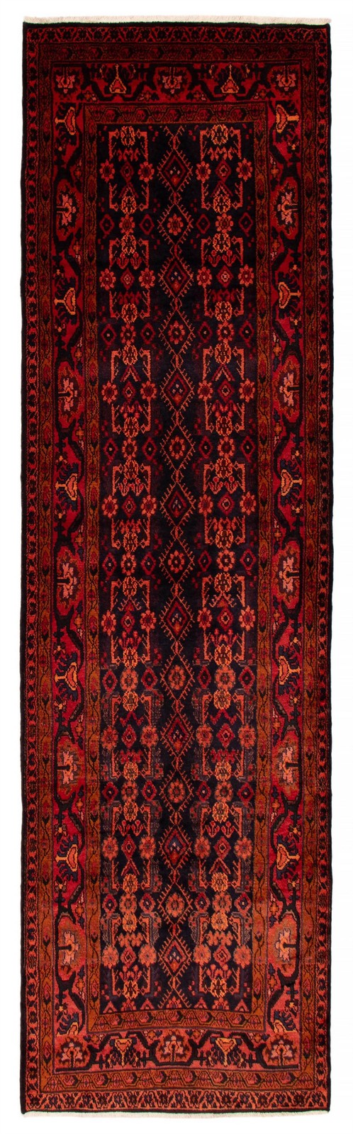 Vintage Hand-knotted Runner Rug 3'10" x 13'9" Traditional Oriental Wool Carpet gallery