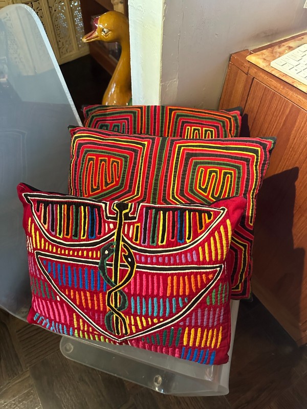 3 hand made vintage Peruvian pillow, 2, 16"x13", 1, 16"x12" with inserts, gallery