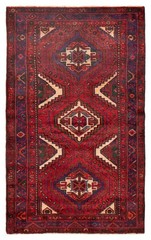 Vintage 4’1″ x 6’10” Traditional Hand Knotted Vegetable Dye Wool Area Rug