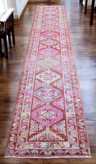 3×13 Runner Rug Hand Made Extra Long Hallway Rug MUTED colors act: 2.9 x 13.3 ft