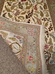 Super Fine Antique Handmade Silk and Wool Rug 4′ × 5′ 