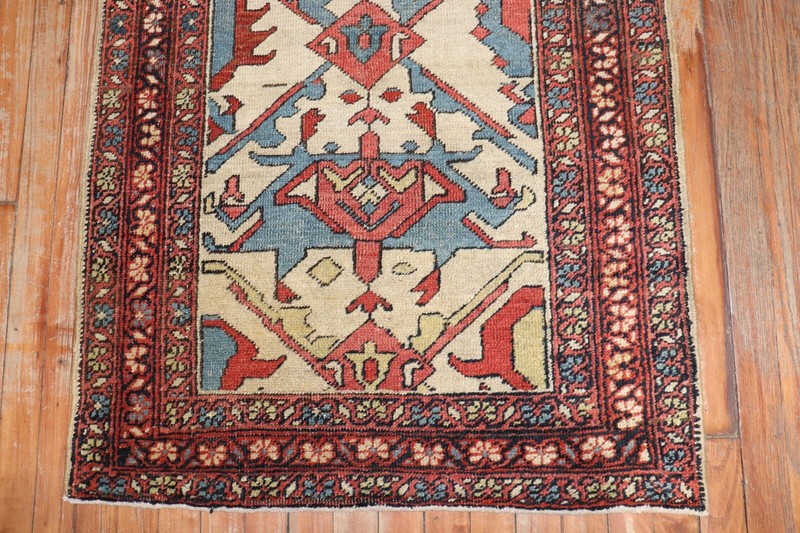 Antique Serapi Ivory Runner Rug 2'10''x13'1'' gallery