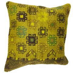 Overdyed Carpet Cushion Wool Handmade Pillow 1.4×1.5 ft