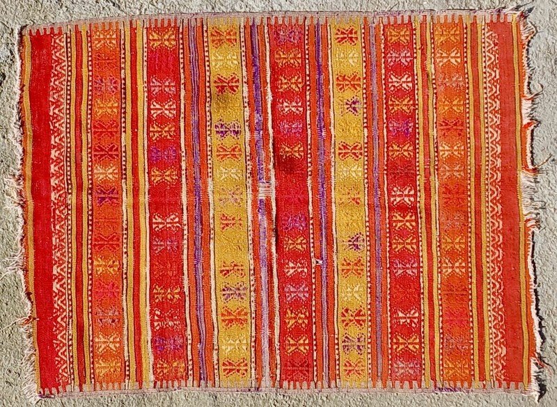 Beautiful Vintage Distressed Kilim Rug From Denizli Western Anatolia gallery