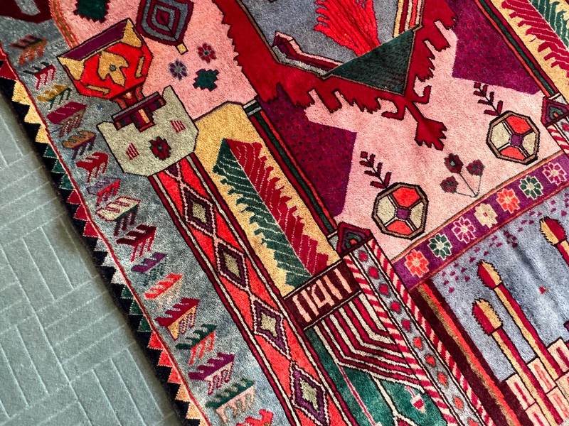 120 X 200 cm COLLECTORRS' ITEM Vintage Natural Vegetable Dye Maldari Prayer Rug gallery