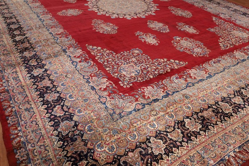 Pre-1900 Hand-made Palace Size Rug 14x19 Vegetable Dye Traditional Antique Rug gallery