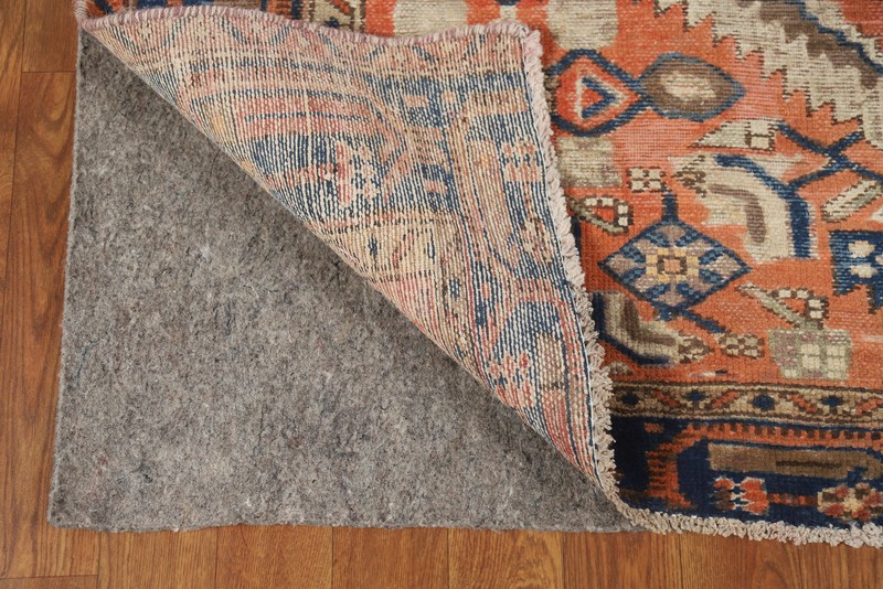 Traditional Vintage Orange Rug 4x7 Ft Hand-Knotted Geometric Wool Carpet gallery