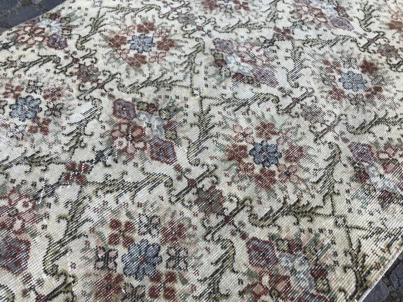Bohemian Area Rug Handmade Wool Rug Turkish Vintage Traditional Rug Home Decor gallery