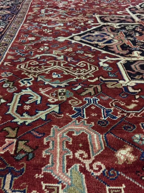 On Sale Unique Genuine Hand Knotted Vintage Herizz Area Rug Carpet 9'5x13'3,1625 gallery