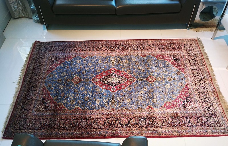 ANTIQUE FINE GENUINE MIDDLE EASTERN 100% SILK HANDMADE RUG 95 X 60" gallery