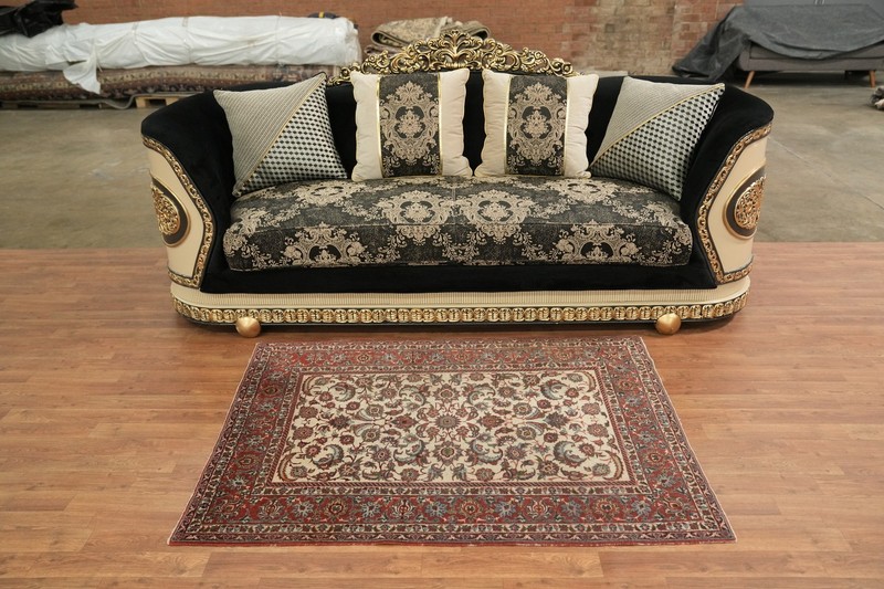 Fine Pre-1900 4x5 Antique Traditional Wool Floral Area Rug in Red & Ivory Tones gallery