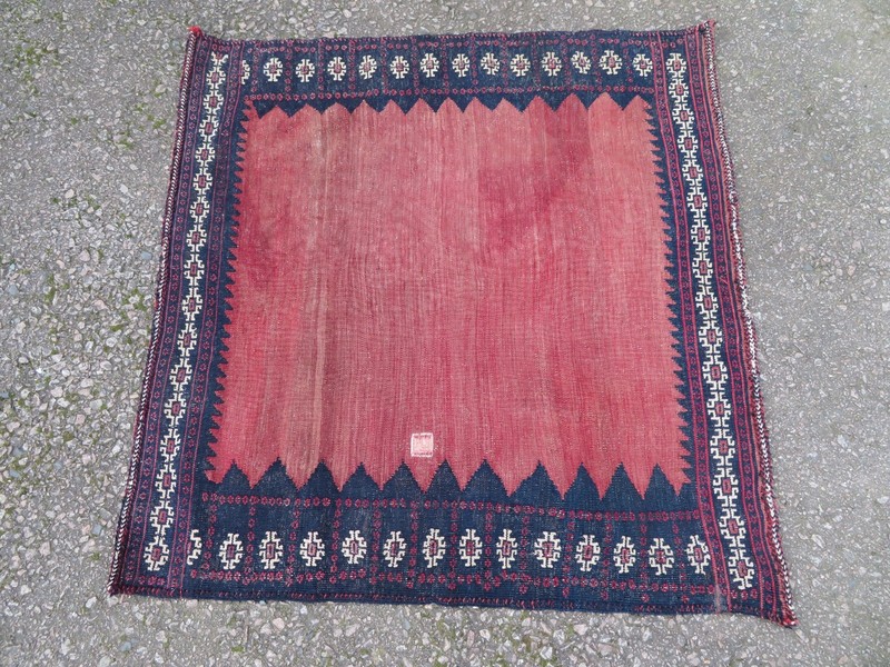 Antique A*f*s*h*a*r Dining Or Bread Sofreh Rug. 112cm X 115cm. gallery
