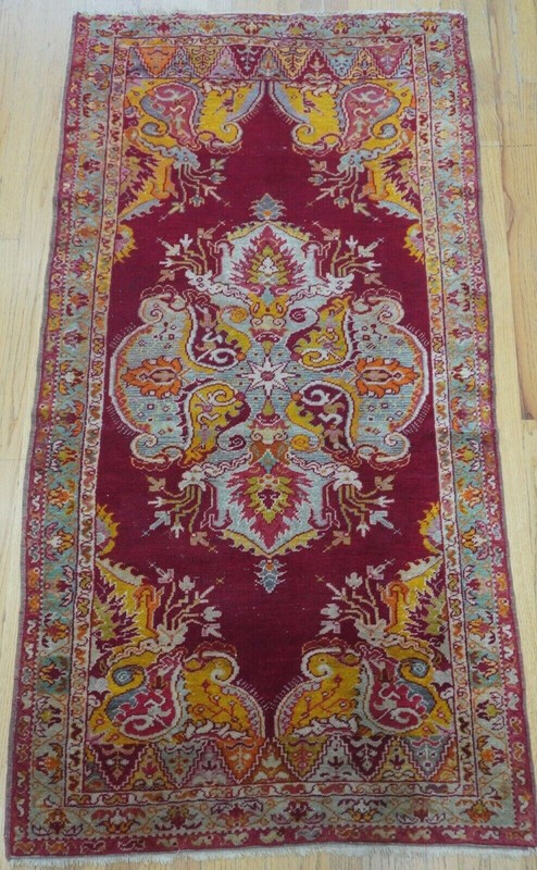 Antique Turkish Oushak Hand Knotted 100% Wool Colorful Rug 3' x 6' gallery