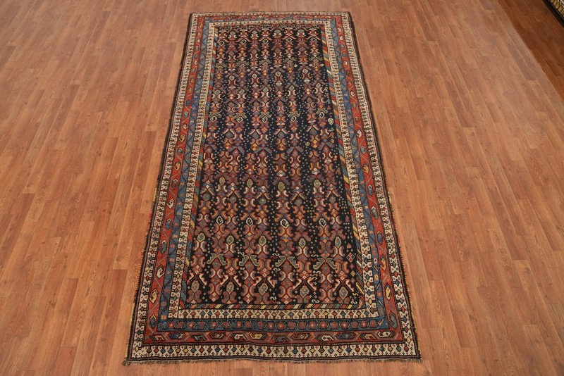 Pre-1900 Hand-made Wool Tribal Traditional Vegetable Dye Rug Antique Carpet 5x9 gallery