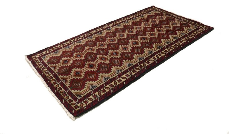 Handmade Vintage Oriental Rug 3'5X7 ft Tribal Geometric Style Foyer Area Carpet gallery
