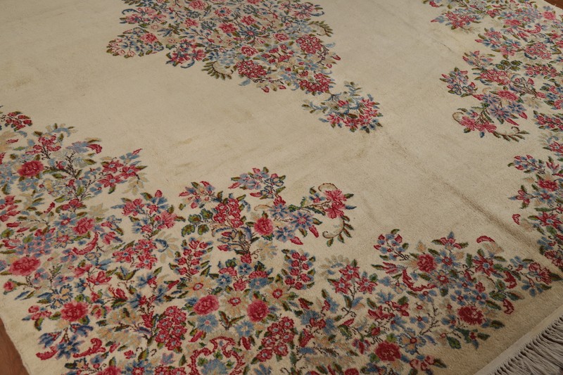 Vintage Floral Kirman Medallion Area Rug 8x11 Wool Hand-knotted Living Room Rug gallery