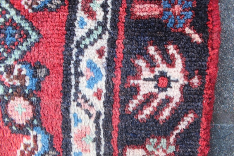 Vintage Hand Made Traditional Oriental Wool Red Small Rug 133x93cm gallery