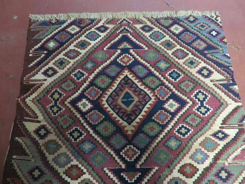 2' 1" X 4' 4" Antique Handmade Bagface Kilim Shirvan Caucasian Wool Rug Nice gallery