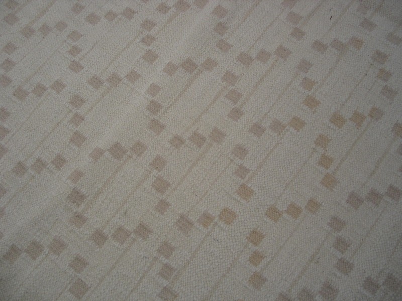 13X28 Vintage Indian Dhurries Beige Wool Area Rug 1960 gallery