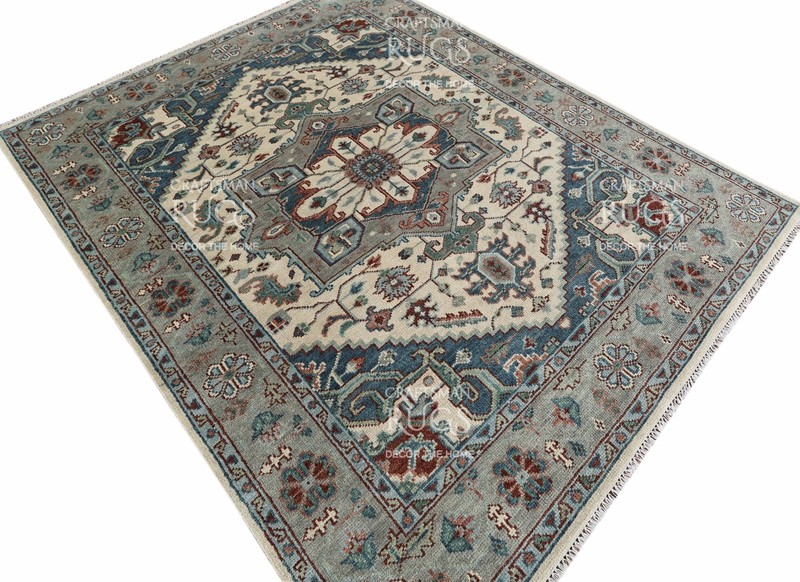 8x10 Light Ivory & Gray Hand made Traditional Living Area Rugs, 8x10ft gallery