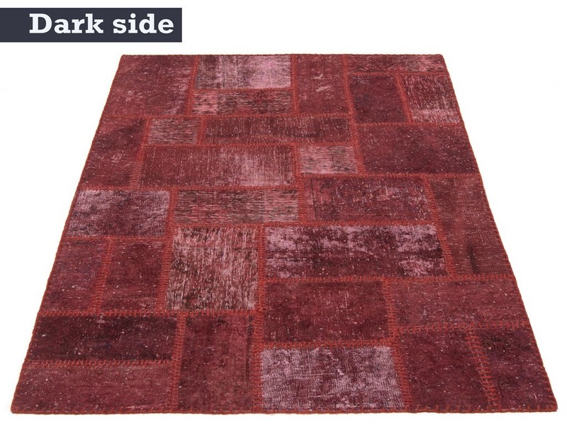 Patchwork 151x100 cm Hand Knotted Vintage Rug Carpet Red gallery