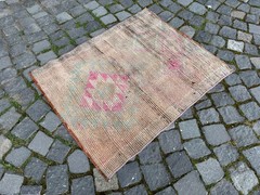Handmade Wool Rug, Bohemian Area Rug, Turkish Vintage Rug, Home Rug 2,5 x 3,0 ft