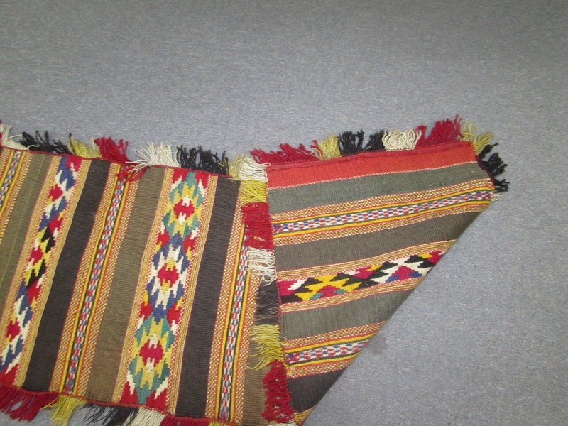 Vintage Mediterranean Moroccan Wool Hand Woven Kilim 20" x 66" Handmade rug gallery