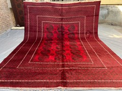 Antique Turkmen Rug 10×12 Afghan Hand Knotted Wool Elephant Foot Oversize Carpet