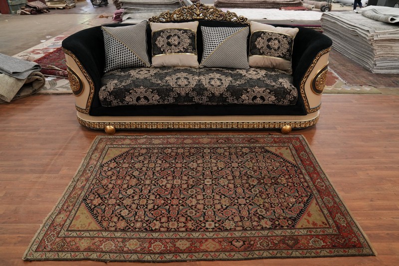 Pre-1900 Antique Tribal Area Rug 4x6 Ft Vegetable Dye Oriental Wool Carpet gallery