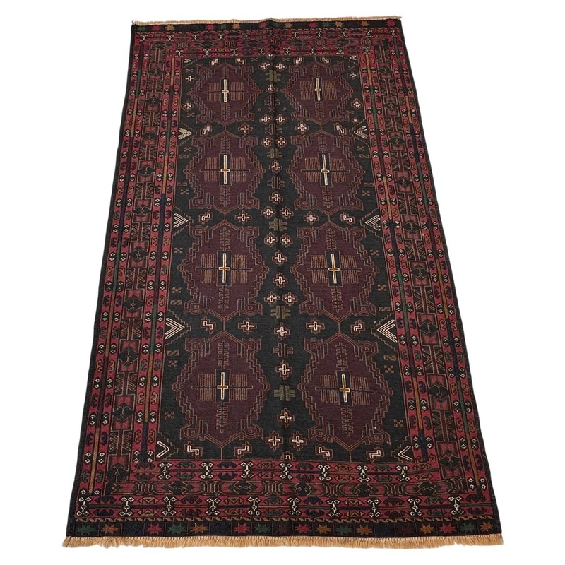 Handmade Adreskan Sumak Kilim Rug 4'3x7'2 Tribal Wool Vintage Turkish Style Rug gallery