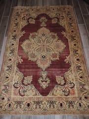 5x8ft. Antique Handmade Kirman Shah Wool Rug