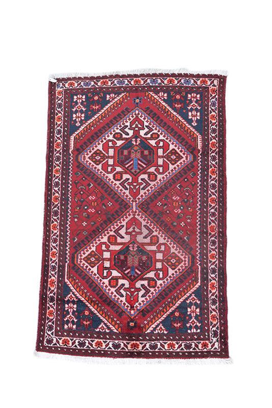 Diamond Medallion Tribal Afghan 4' 3" x 6' 5" Red Hand Knotted Area Rug gallery