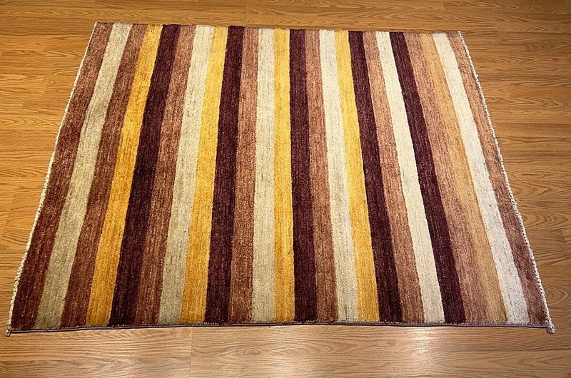 4 x 6 ft Hand knotted High Quality Vegetable Dyes Fine Natural Wool Gabbeh Rug gallery