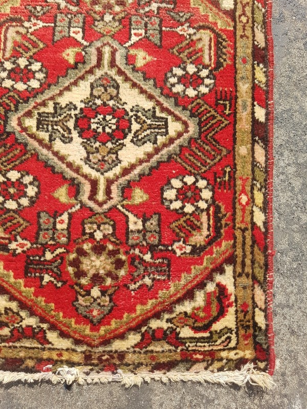 Vintage Hand Made Traditional Rug Oriental Wool Multicolor Carpet 86x59 cm gallery
