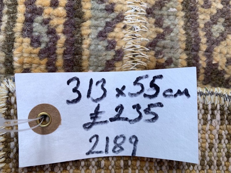 Distressed Turkish Narrow Runner 313x55 cm wool Vintage Tribal Rug gallery